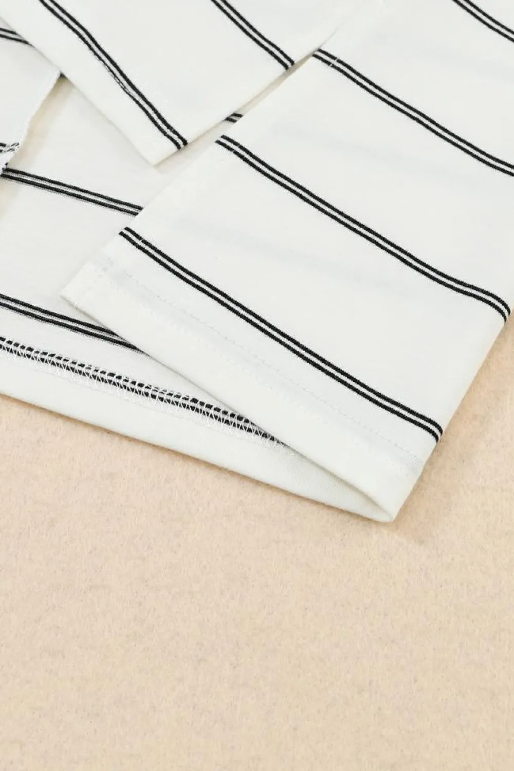 Discount Dear-Lover Patchwork High Low Side Slits Long Sleeve Top Stripe