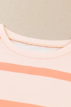 Hot Dear-Lover d Drop Shoulder Pullover Sweatshirt Stripe