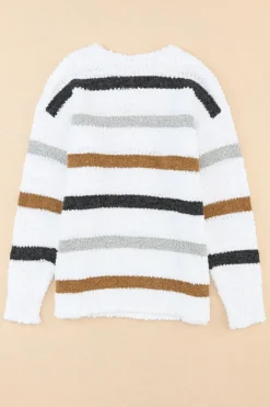 New Dear-Lover d Popcorn Knit Sweater Stripe