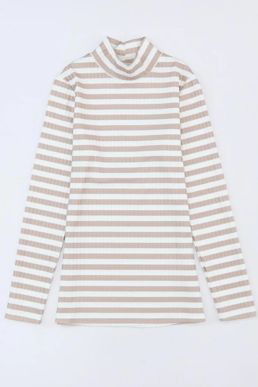 New Dear-Lover d Print Textured Knit Long Sleeve Tee Stripe