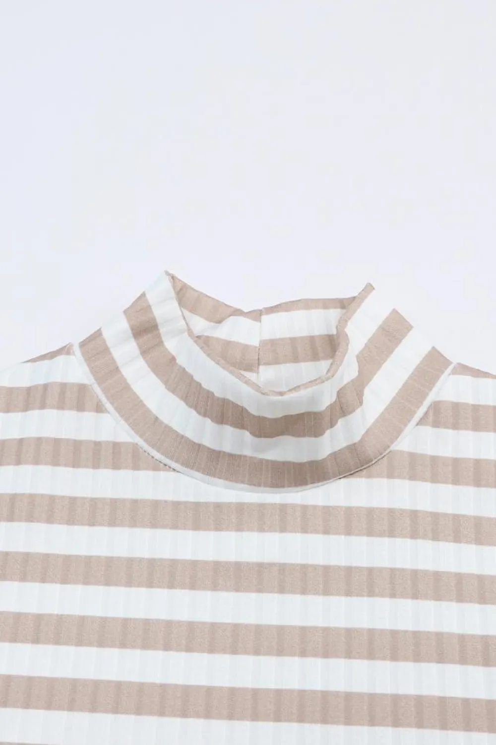 New Dear-Lover d Print Textured Knit Long Sleeve Tee Stripe