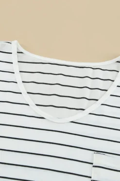 Best Dear-Lover d V Neck Long Sleeve Top Stripe