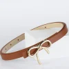 Discount Dear-Lover Bow Knot Decor Thin Waist Belt Thai Curry