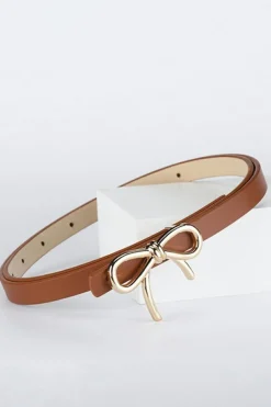 Discount Dear-Lover Bow Knot Decor Thin Waist Belt Thai Curry