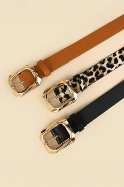 Best Dear-Lover Buckle PU Leather Waist Belt 105*2.8cm Thai Curry