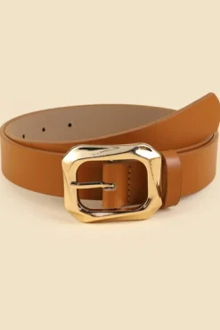 Best Dear-Lover Buckle PU Leather Waist Belt 105*2.8cm Thai Curry
