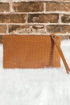 Fashion Dear-Lover Crocodile Pattern Zipper Wristlet Wallet Thai Curry