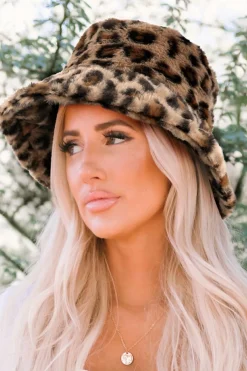 New Dear-Lover Leopard Plush Wide Brim Winter Fishman Hat Thai Curry