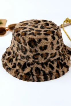 New Dear-Lover Leopard Plush Wide Brim Winter Fishman Hat Thai Curry