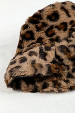 New Dear-Lover Leopard Plush Wide Brim Winter Fishman Hat Thai Curry