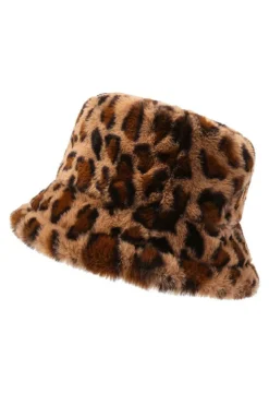 New Dear-Lover Leopard Plush Wide Brim Winter Fishman Hat Thai Curry