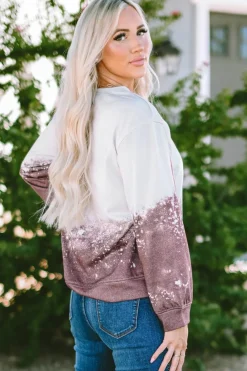 Hot Dear-Lover Tie Dye Gradient Pullover Sweatshirt Fiery Red