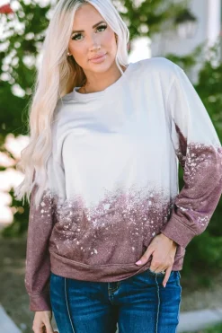 Hot Dear-Lover Tie Dye Gradient Pullover Sweatshirt Fiery Red