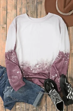 Hot Dear-Lover Tie Dye Gradient Pullover Sweatshirt Fiery Red
