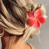 Hot Dear-Lover Flower Shape Resin Hair Claw Clip Tomato Red