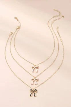 Sale Dear-Lover Triple Layered Bowknot Necklace White