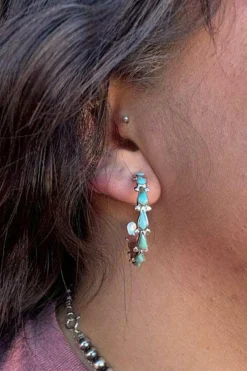 Best Dear-Lover Boho Decor C-shape Stud Earrings Turquoise