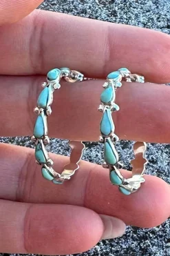 Best Dear-Lover Boho Decor C-shape Stud Earrings Turquoise