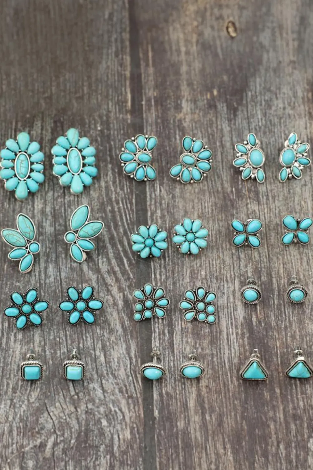 Outlet Dear-Lover Inlay Boho Stud Earrings Set Turquoise
