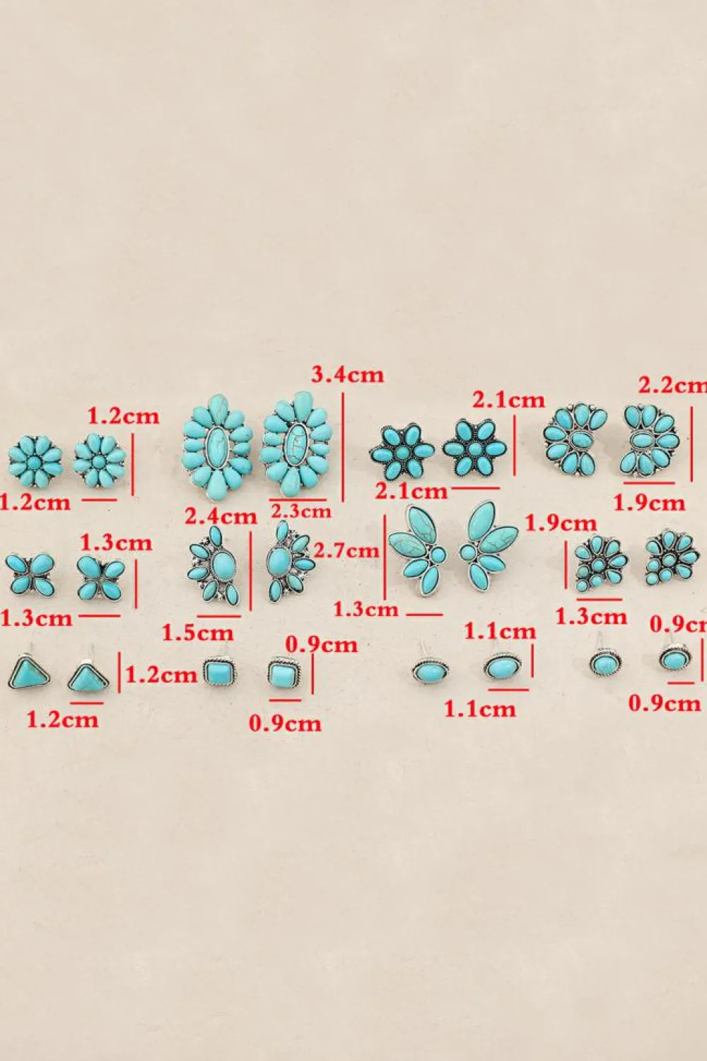 Outlet Dear-Lover Inlay Boho Stud Earrings Set Turquoise