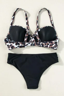 New Dear-Lover Twisted Bust Leopard Bikini Set Leopard-2