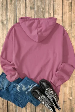 Hot Dear-Lover Fleece Lined Kangaroo Pocket Drawstring Chunky Hoodie Valerian