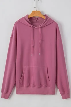 Hot Dear-Lover Fleece Lined Kangaroo Pocket Drawstring Chunky Hoodie Valerian