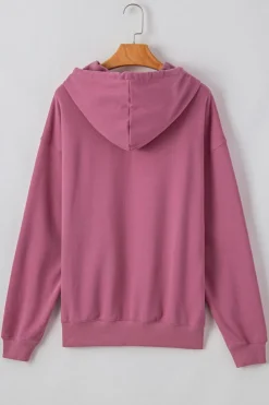 Hot Dear-Lover Fleece Lined Kangaroo Pocket Drawstring Chunky Hoodie Valerian