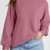 Clearance Dear-Lover Plain Drop Shoulder Crewneck Pullover Sweatshirt Valerian