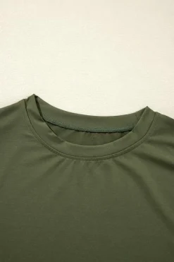 Online Dear-Lover Contrast Trim Tee and Shorts Set Vineyard Green