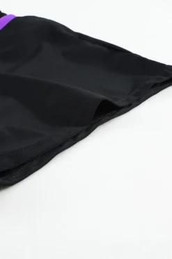 Outlet Dear-Lover Violet Strap Trim Black Women Swim Boardshort Black Purple