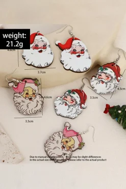 Fashion Dear-Lover 3 Pairs Christmas Santa Clause Pendant Hook Earrings White