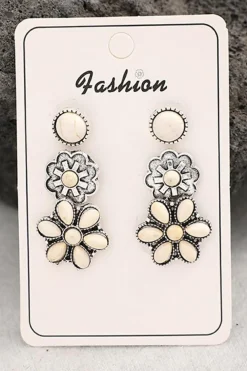 Outlet Dear-Lover 3 Pairs Western Turquoise Stud Earrings White