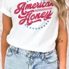 Clearance Dear-Lover American Honey Graphic Tee White
