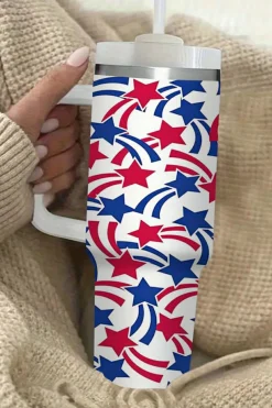 Clearance Dear-Lover American Stars Print Large Tumbler 40oz White