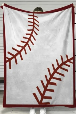 Sale Dear-Lover Ball Game Fashion Fleece Blanket White