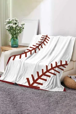 Sale Dear-Lover Ball Game Fashion Fleece Blanket White