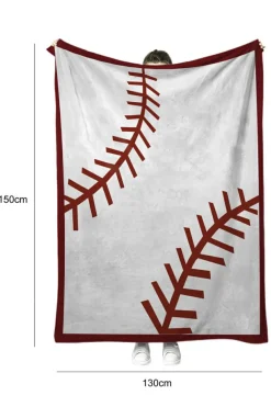Sale Dear-Lover Ball Game Fashion Fleece Blanket White