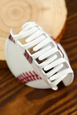 Sale Dear-Lover Ball Pattern Acrylic Large Hair Claw Clip White