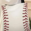 Hot Dear-Lover Baseball Print Canvas Tote Bag White