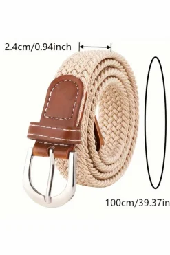 Hot Dear-Lover Boho Style Woven Canvas Waist Belt White