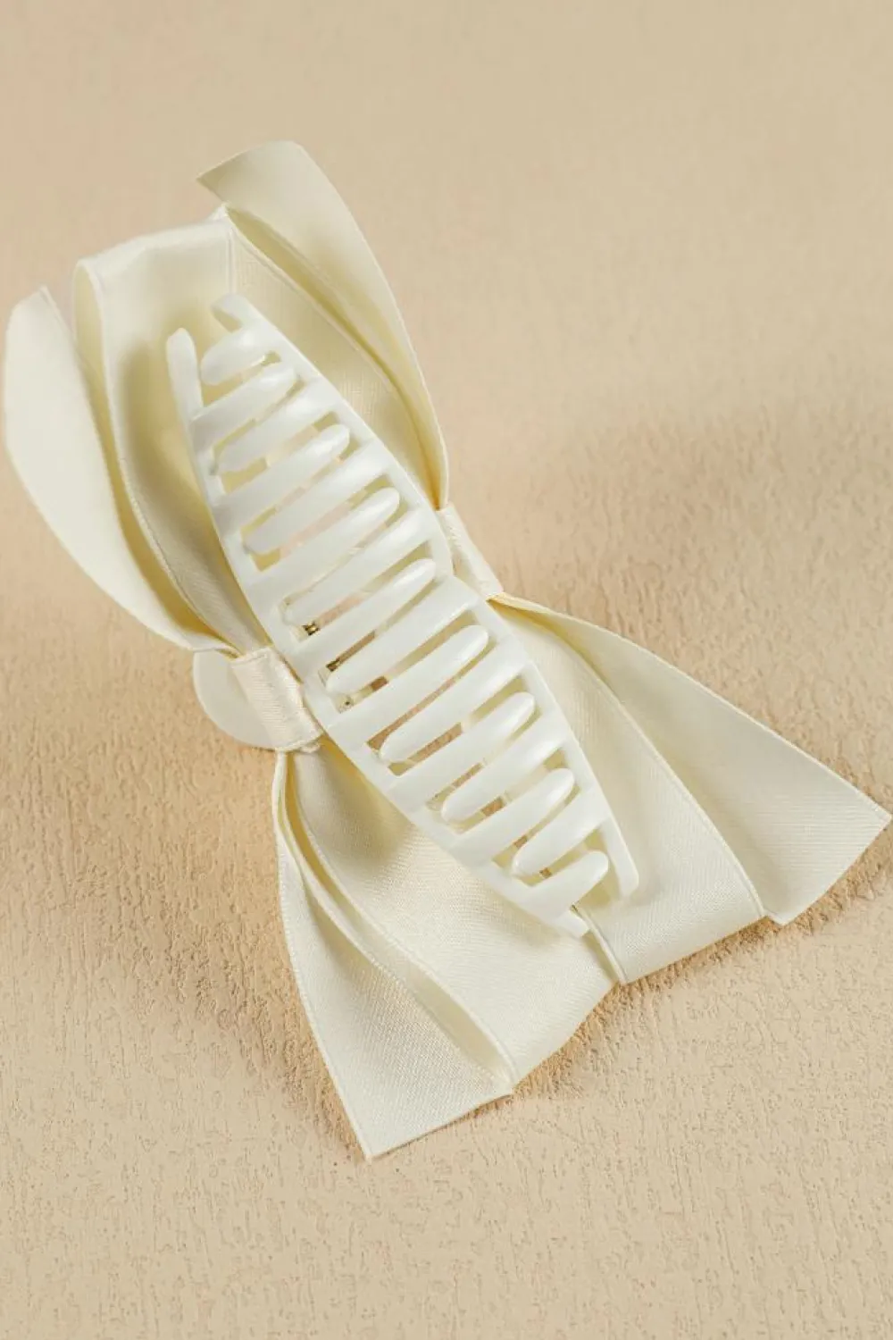 Outlet Dear-Lover Bow Decor Large Hair Claw Clip White
