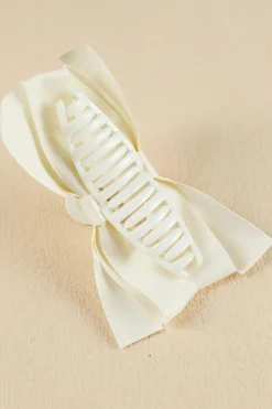 Outlet Dear-Lover Bow Decor Large Hair Claw Clip White
