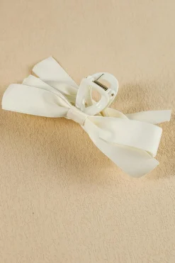 Outlet Dear-Lover Bow Decor Large Hair Claw Clip White