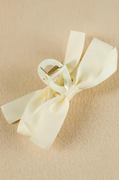 Outlet Dear-Lover Bow Decor Large Hair Claw Clip White