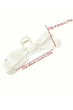 Outlet Dear-Lover Bow Decor Large Hair Claw Clip White