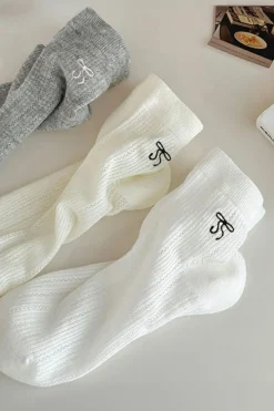 Hot Dear-Lover Bow Knot Ankle Socks White