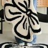 Hot Dear-Lover Bowknot Pattern Irregular Soft Door Mat White