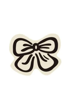 Hot Dear-Lover Bowknot Pattern Irregular Soft Door Mat White