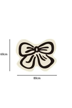Hot Dear-Lover Bowknot Pattern Irregular Soft Door Mat White